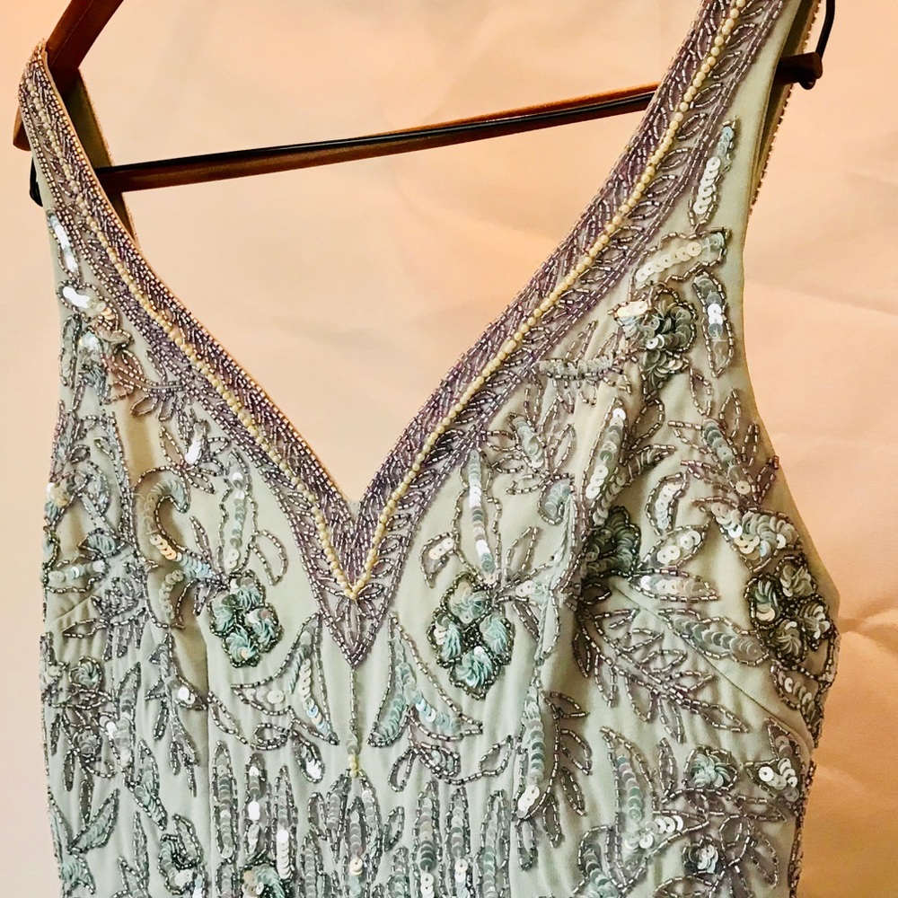 Custom Hand Beaded 3 Tiered Gown